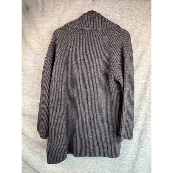 Banana Republic Cashmere Merino Cardigan Gray Pockets M Duster Collared NWT - Picture 10 of 13